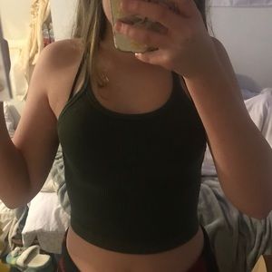 Olive green Cropped tank